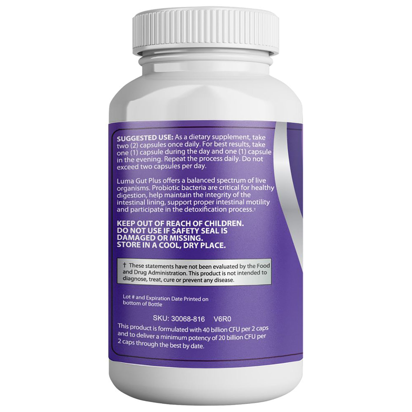 Luma Gut Plus - Adult Probiotics 40 Billion CFU for Stomach Acid